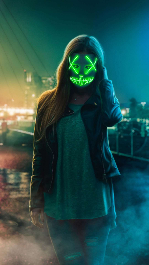 green led purge mask wallpaper