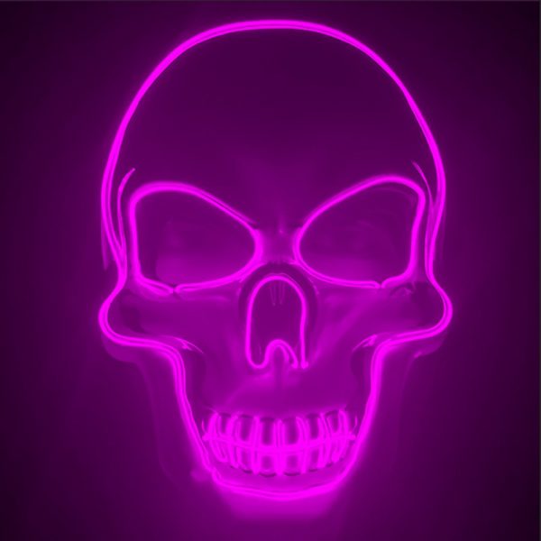 Halloween Led Skull Mask Pink