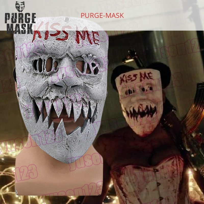 THE PURGE MOVIE 3 STYLE KISS ME ADULT COSTUME HALLOWEEN MASK ACCESSORIES OUTFIT 