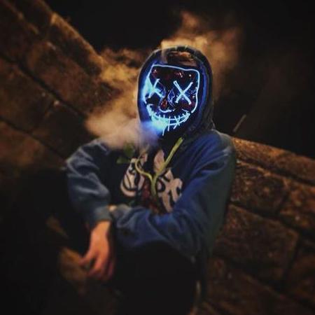 halloween costume light blue led purge mask movie