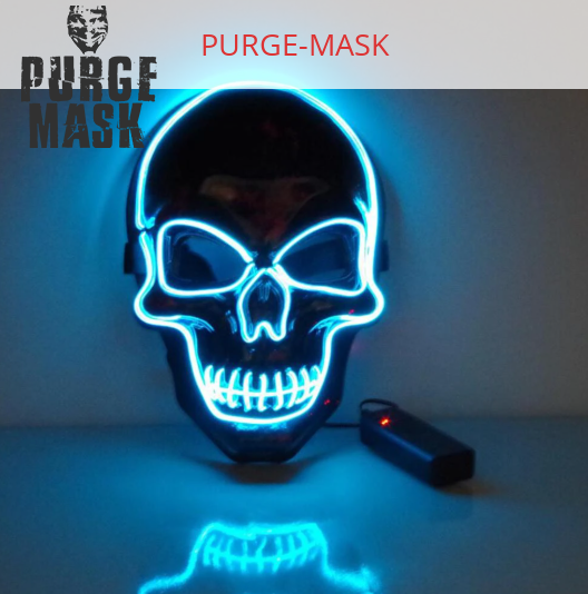 the purge mask led blue skull